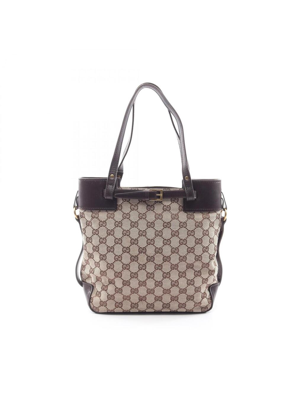 Gucci Gg Canvas Tote Handbag Leather #373705G40B